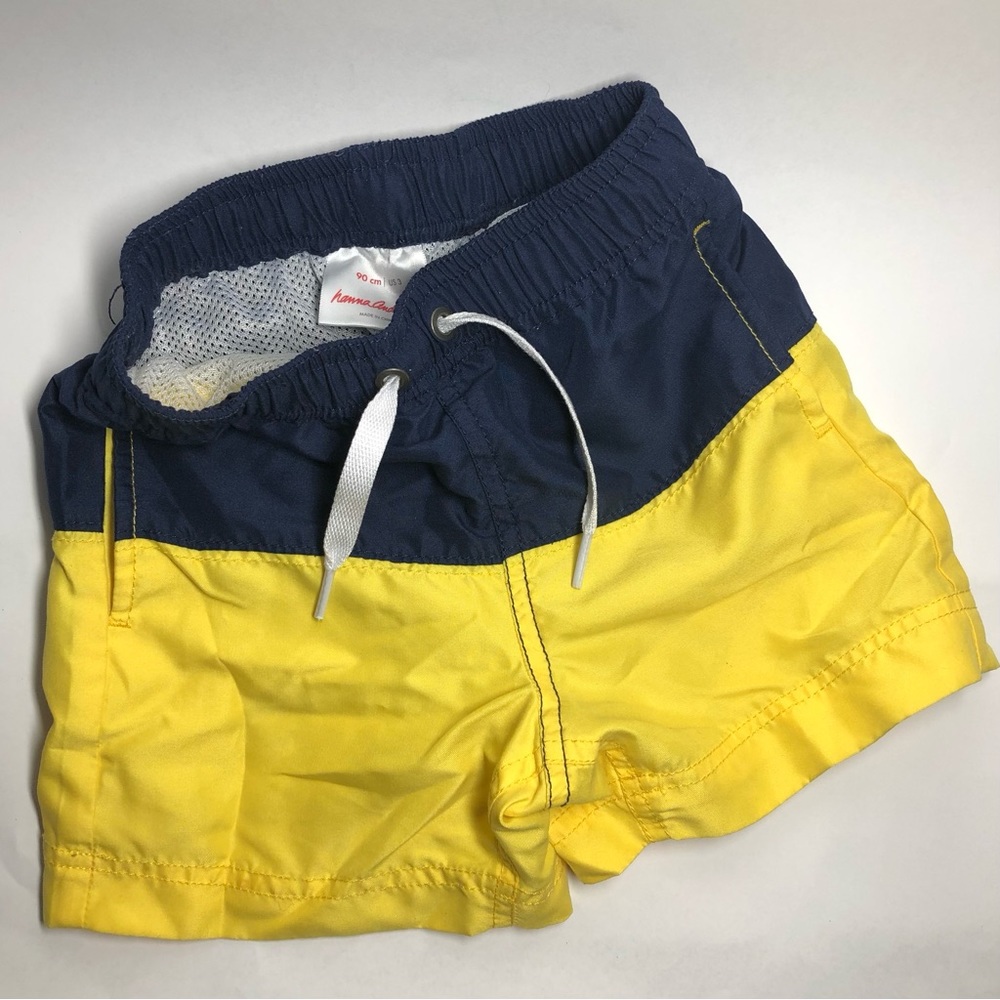 Hanna Andersson Toddler Boy - Size 3 Swim Trunks Navy & Yellow